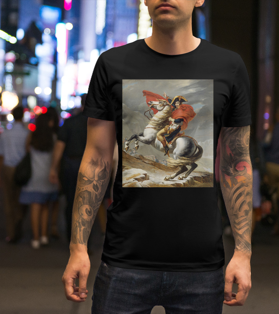 Napoleon Bonaparte Crossing The Alps Iconic Equestrian T-Shirt