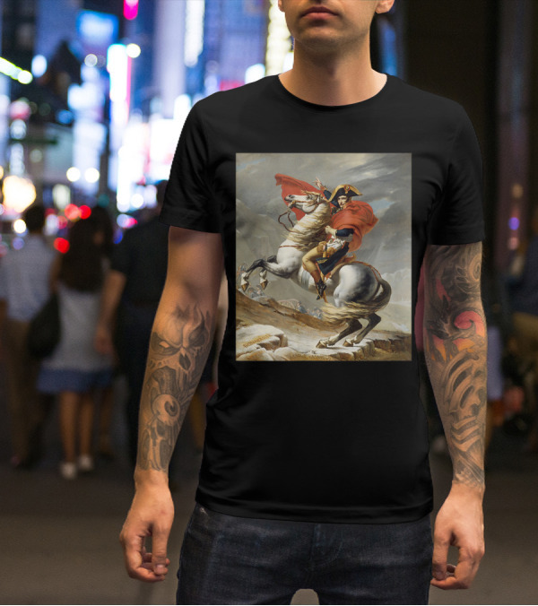 Napoleon Bonaparte Crossing The Alps Iconic Equestrian T-Shirt