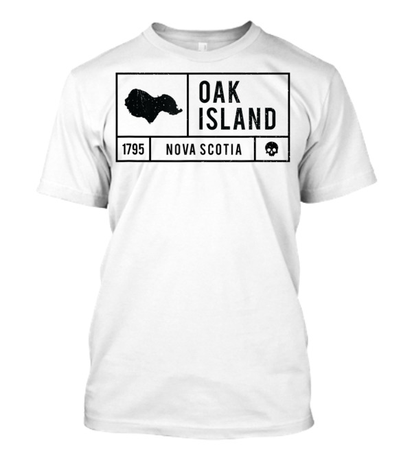 Oak Island 1795 Nova Scotia Map Skull T-Shirt