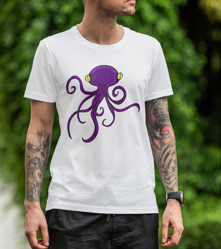 Purple Octopus Whimsical T-Shirt