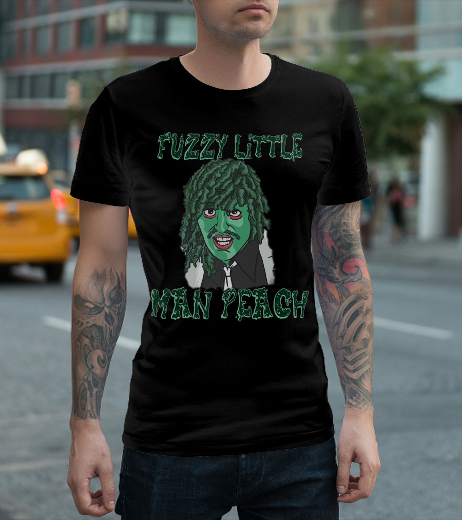 Fuzzy Little Man Peach Gregg Inspired Cartoon Character T-Shirt