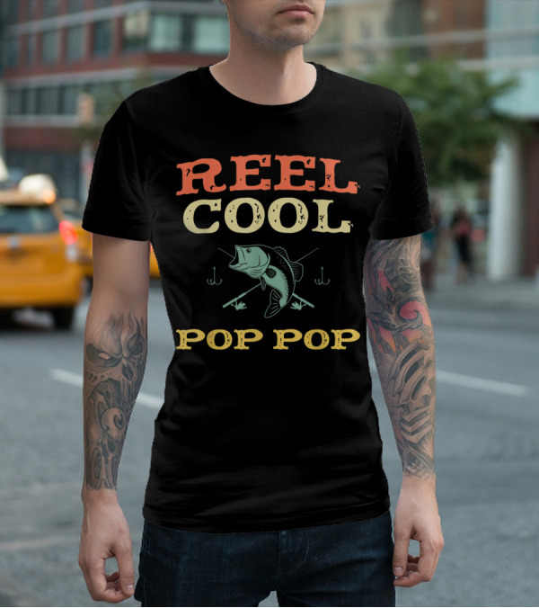 Reel Cool Pop Pop Fishing Bass Hooks T-Shirt