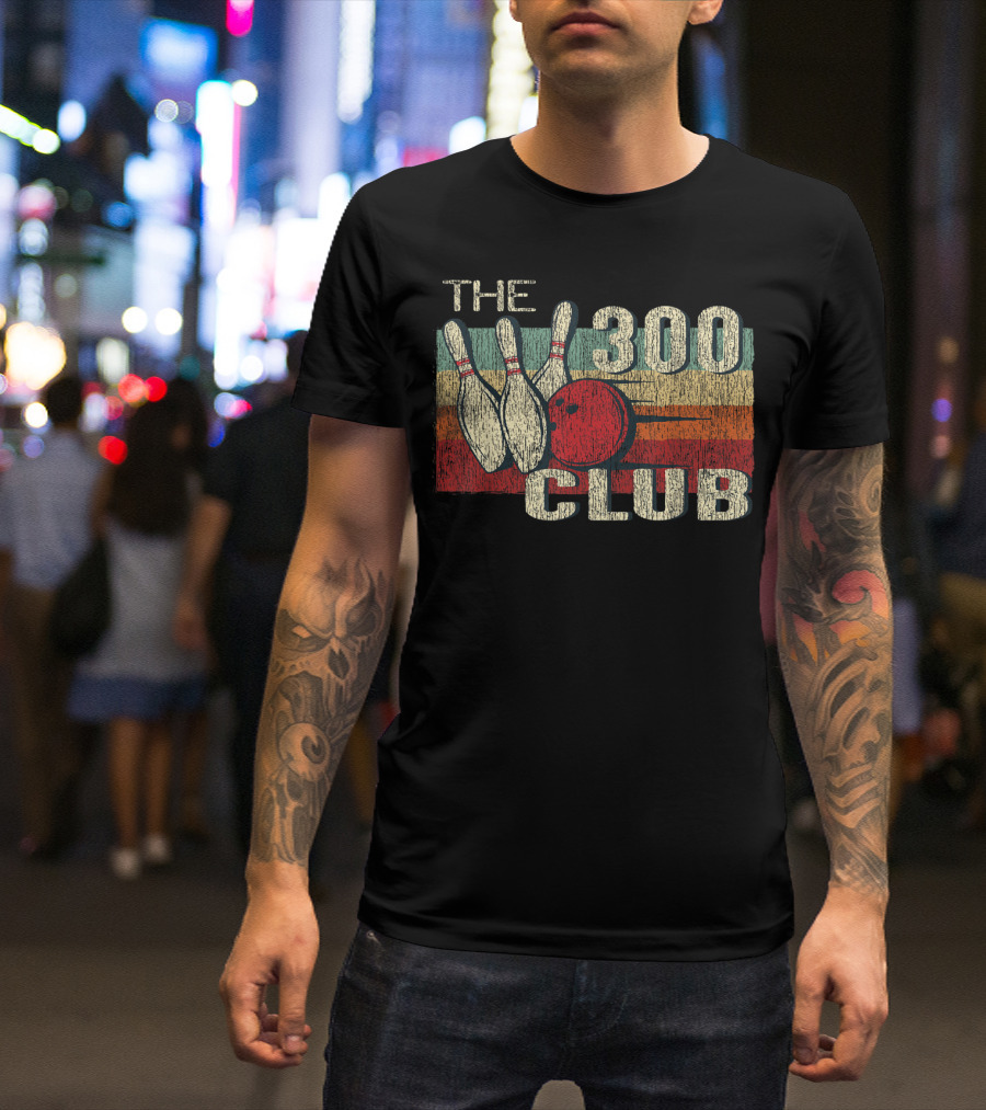 The 300 Club Perfect Bowling Game Retro T-Shirt