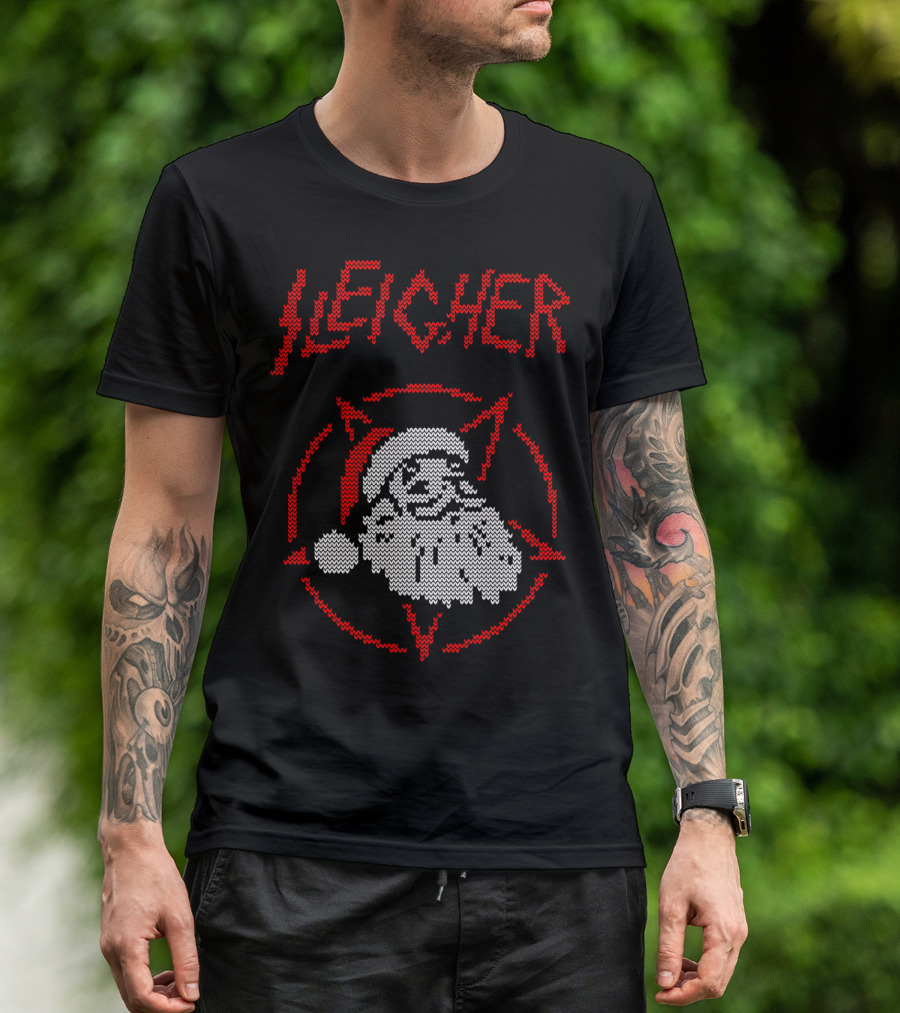 Sleigher Santa Pentagram Knit T-Shirt