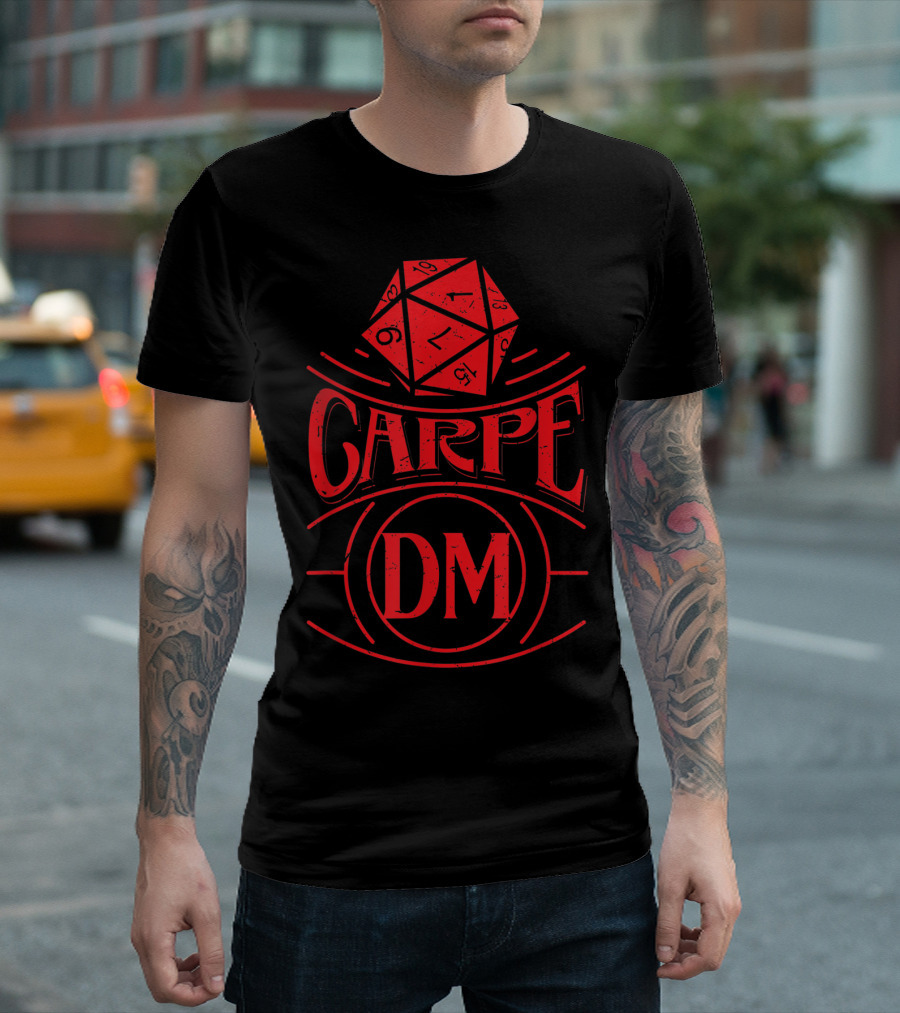 Carpe DM Tabletop Gaming Fantasy Dragons D20 Dice T-Shirt