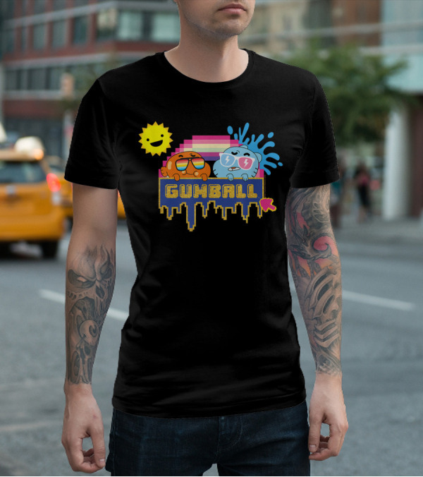 The Amazing World Of Gumball Sunshine Retro Pixel Art Gumball Characters T-Shirt
