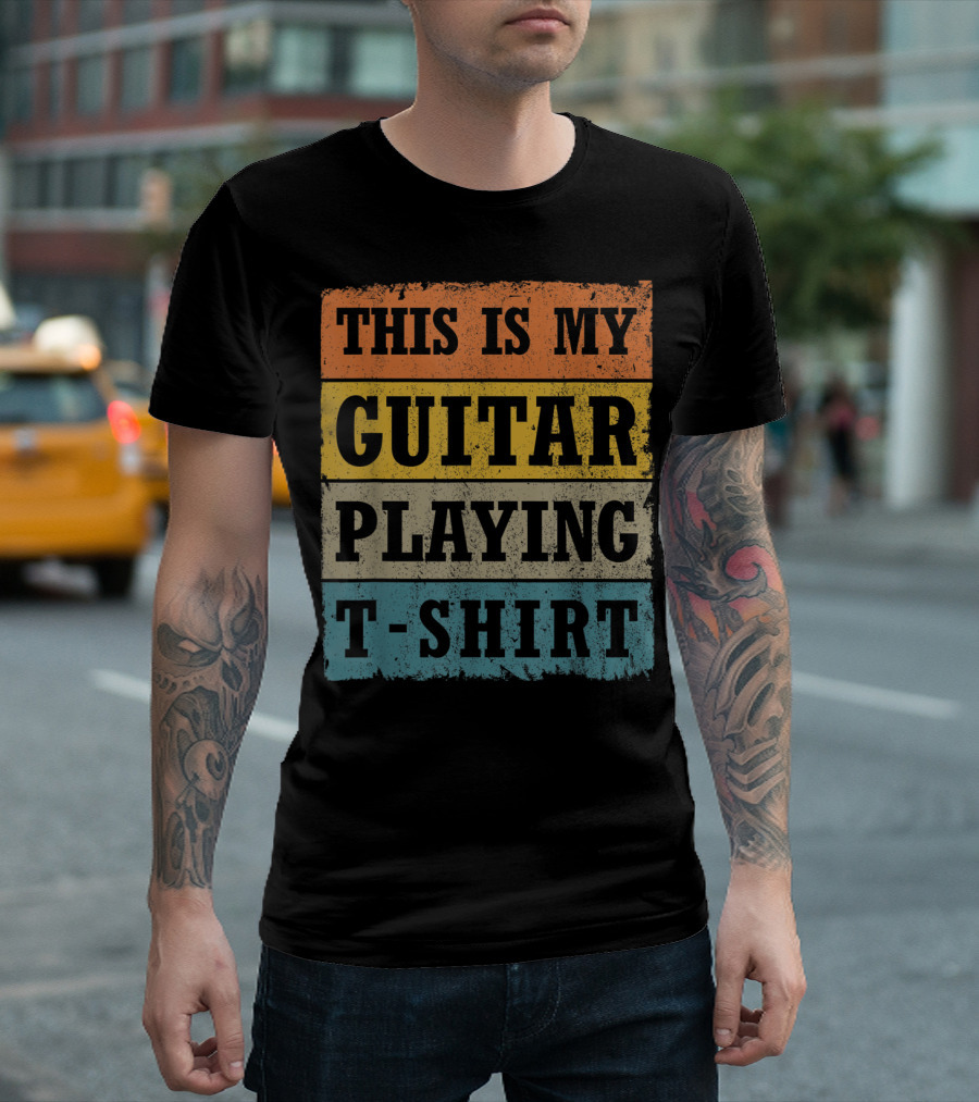 This Is My Guitar Playing T-Shirt Vintage Music T-Shirt