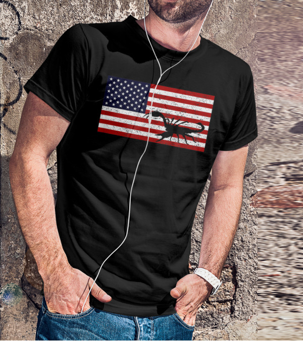 Vintage Distressed American Flag Scorpion T-Shirt