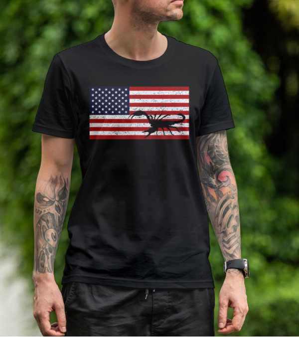 Vintage Distressed American Flag Scorpion T-Shirt