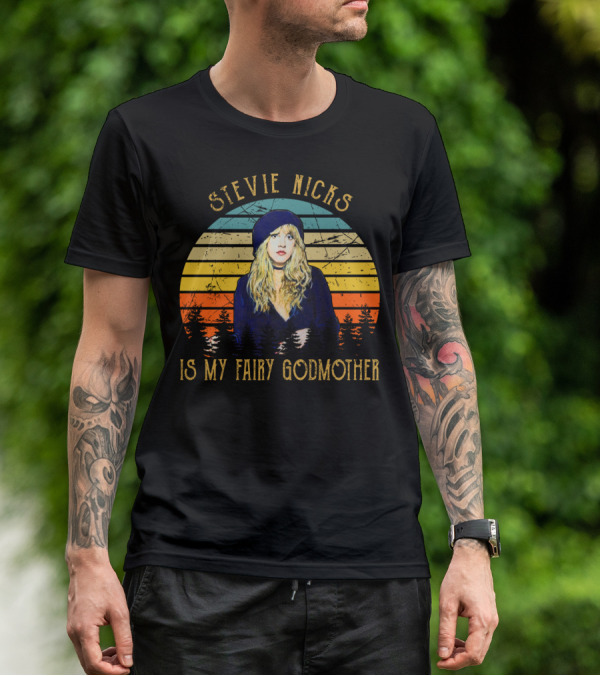 Stevie Nicks Is My Fairy Godmother Vintage Retro Sunset T-Shirt