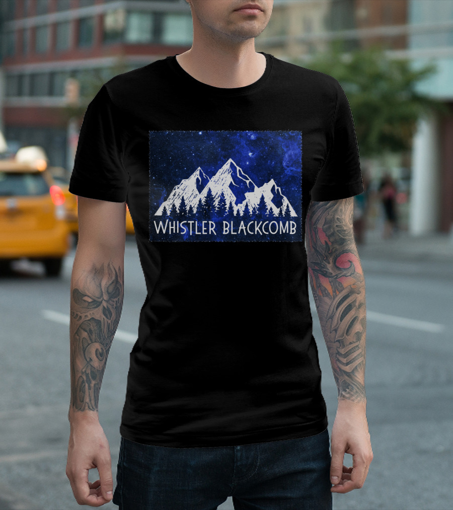 Whistler Blackcomb Mountain Scenic Starry Sky Forest T-Shirt
