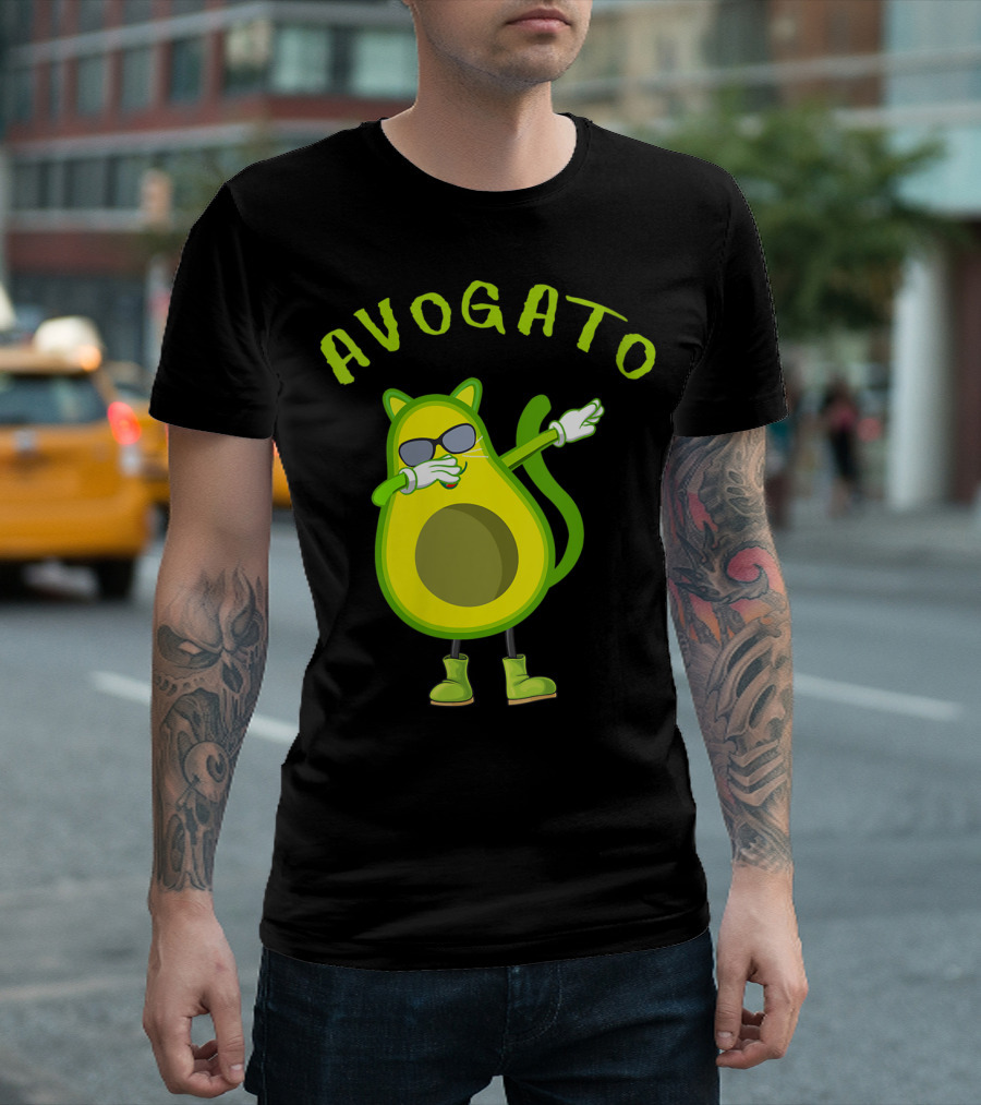 Avogato Cool Avocado Cat Dabbing T-Shirt