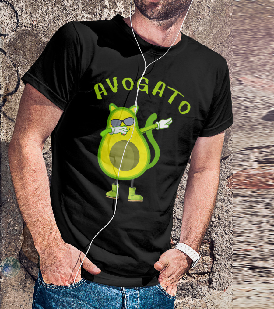 Avogato Cool Avocado Cat Dabbing T-Shirt