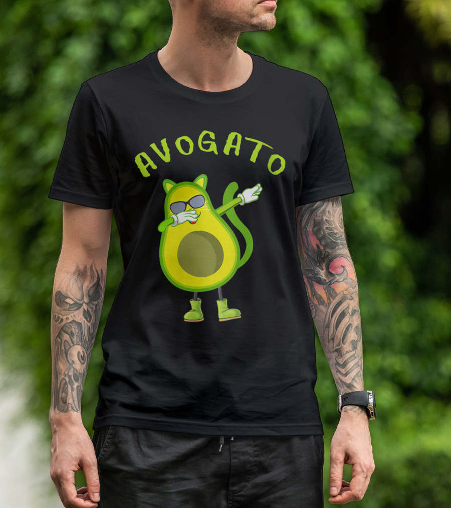 Avogato Cool Avocado Cat Dabbing T-Shirt