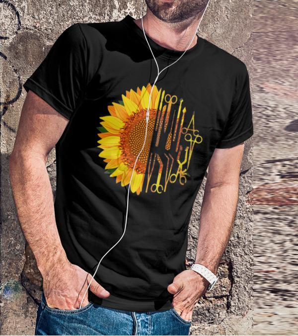 Scrub Tech Surgeon Surgical Instruments Sunflower Hybrid T-Shirt