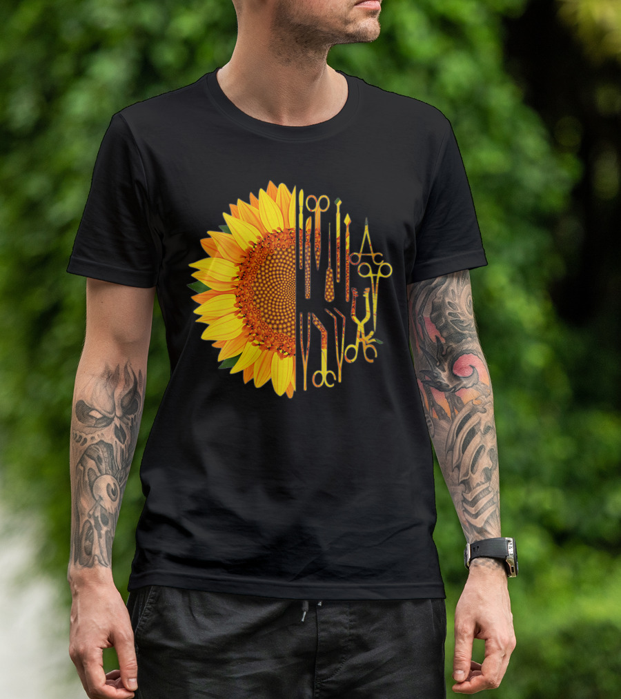Scrub Tech Surgeon Surgical Instruments Sunflower Hybrid T-Shirt