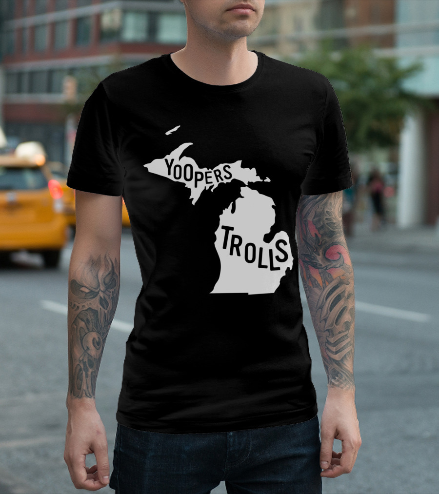 Yoopers Trolls Upper Peninsula Michigan Map T-Shirt