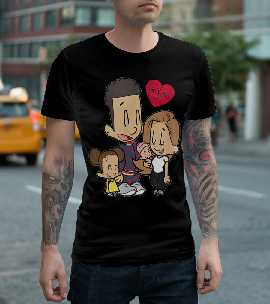 ACE Cartoon Family Merch Heart T-Shirt