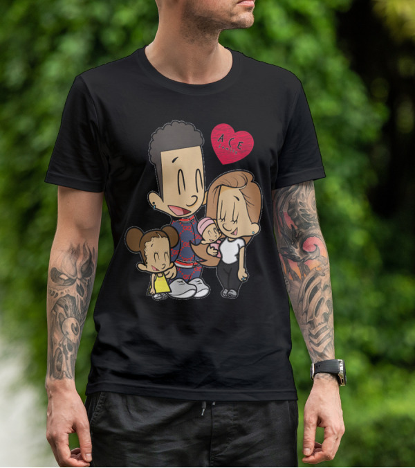 ACE Cartoon Family Merch Heart T-Shirt