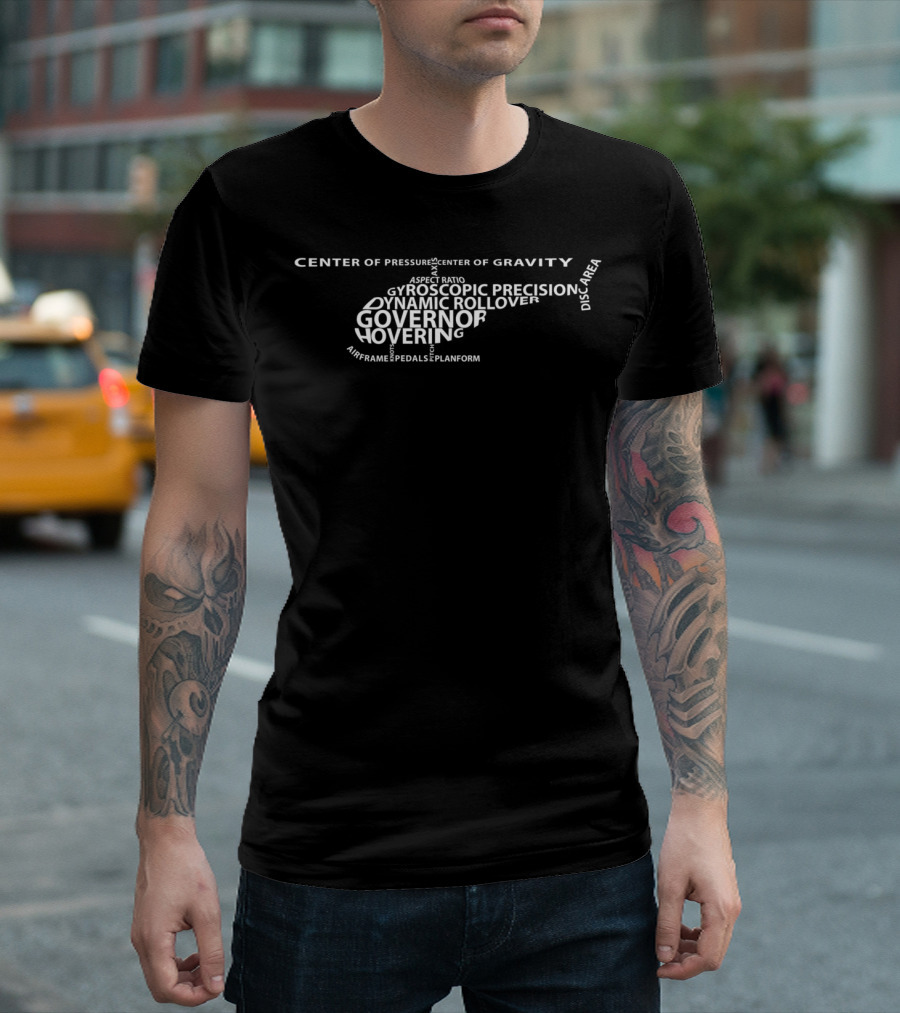 Center Of Gravity Gyroscopic Precision Dynamic Rollover Helicopter Terms T-Shirt