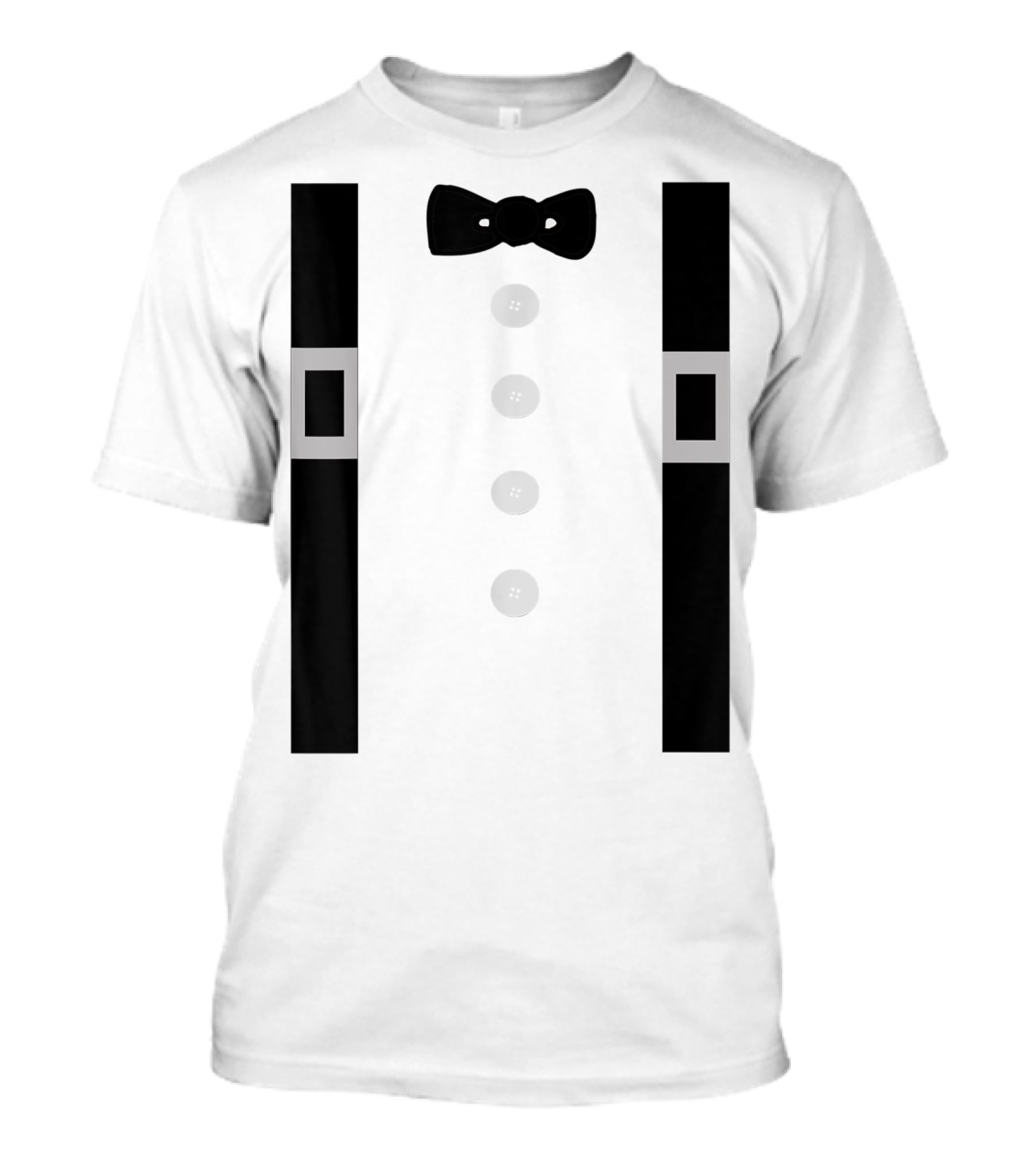 Amish Costume Bow Tie Suspenders Button T-Shirt