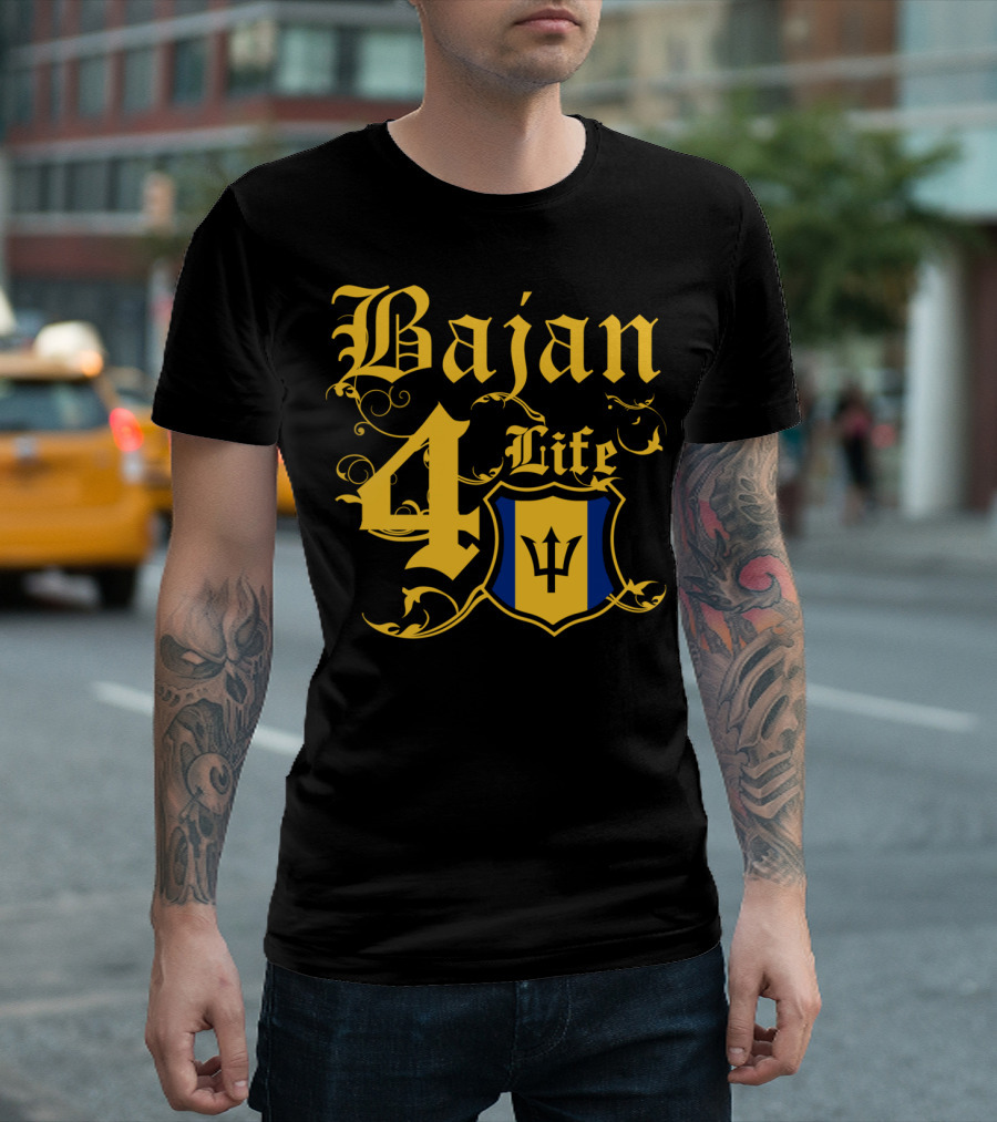 Bajan 4 Life Barbados Flag T-Shirt