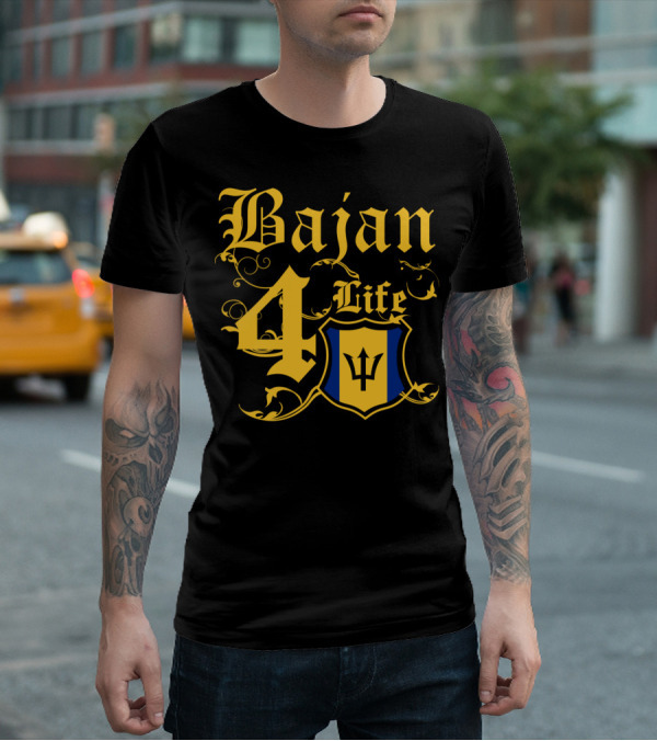 Bajan 4 Life Barbados Flag T-Shirt