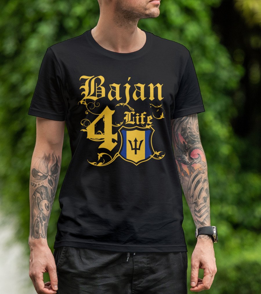 Bajan 4 Life Barbados Flag T-Shirt