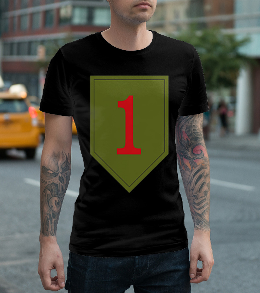 Big Red One 1st Infantry Division Patch Emblem Badge T-Shirt