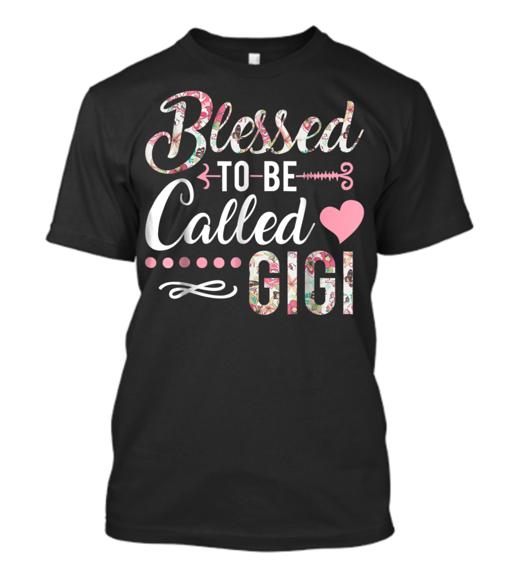 Blessed To Be Called Gigi Floral Heart T-Shirt