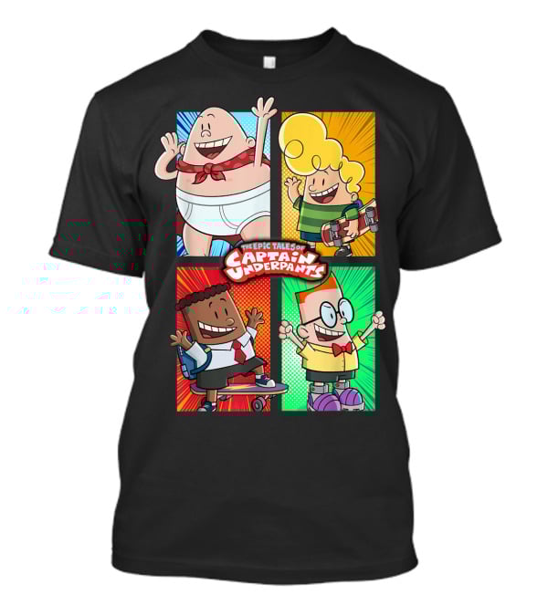 The Epic Tales Of Captain Underpants Cartoon Characters Quartet T-Shirt