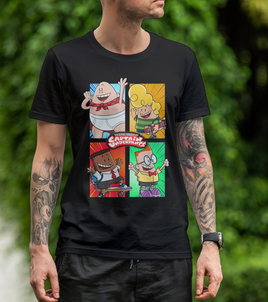 The Epic Tales Of Captain Underpants Cartoon Characters Quartet T-Shirt