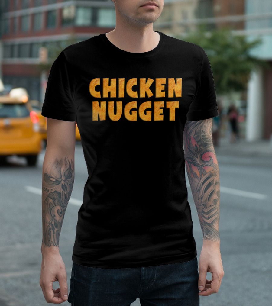 CHICKEN NUGGET Chunky Bold Textured Letters T-Shirt