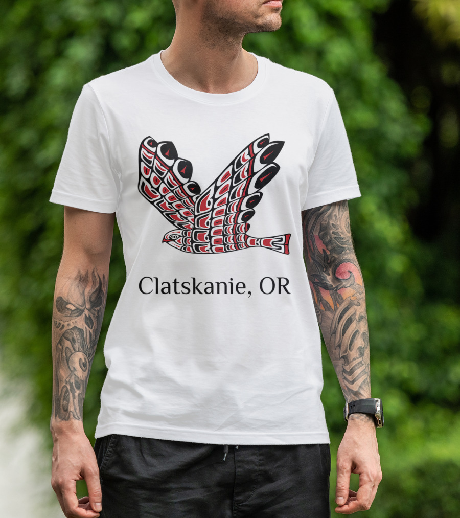 Clatskanie OR Red Tail Hawk Native T-Shirt
