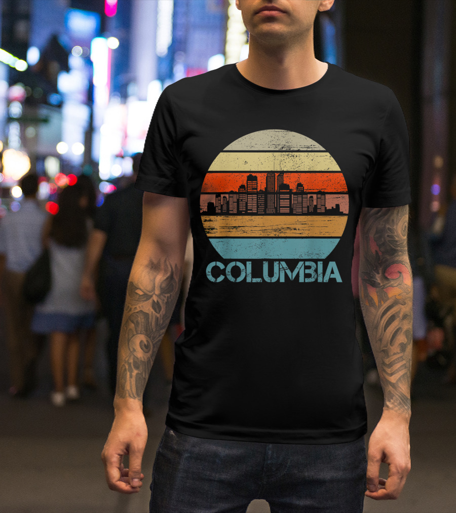 Columbia City Retro Vintage Skyline T-Shirt