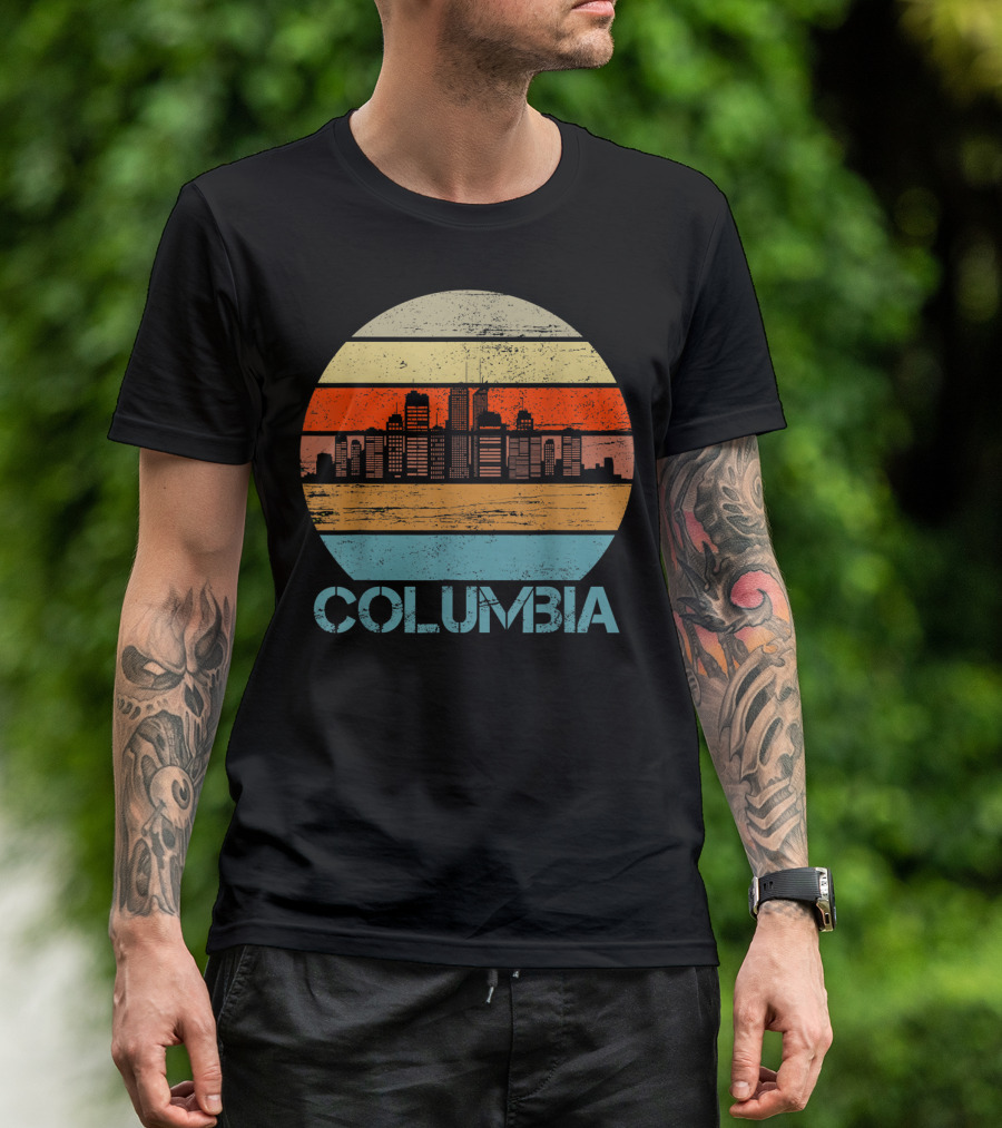 Columbia City Retro Vintage Skyline T-Shirt