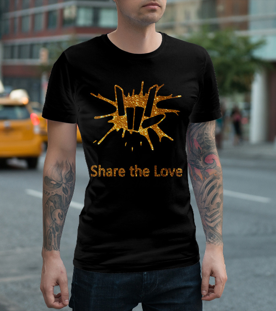 Share The Love Cute Fingers Golden Gesture T-Shirt