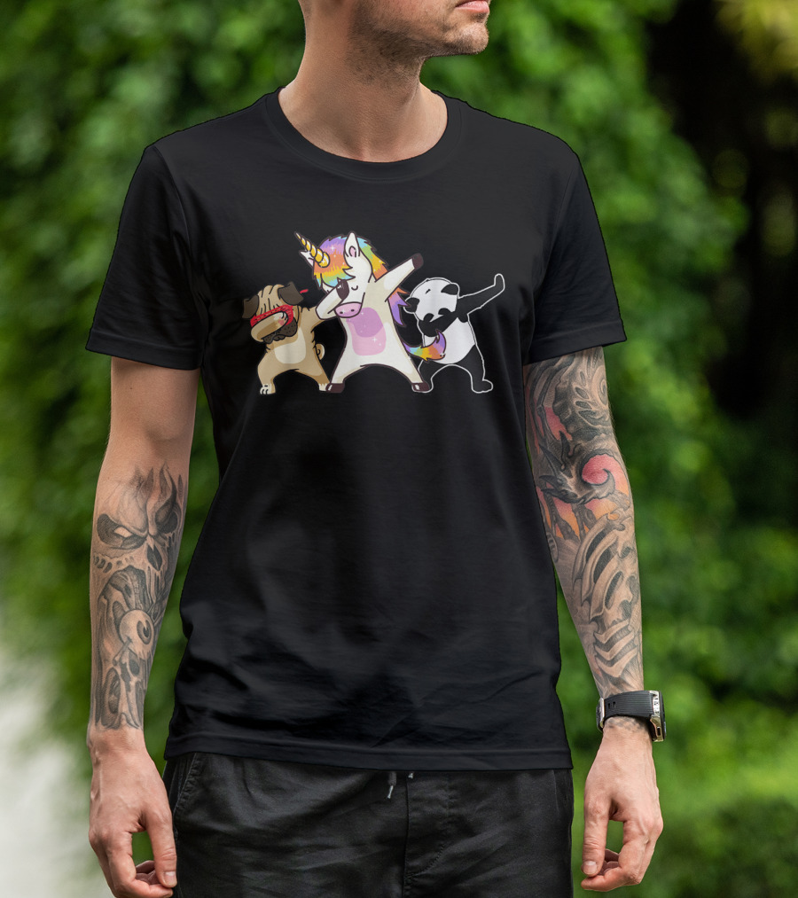 Team Unicorn Panda Pug Dab Birthday Dabbing T-Shirt