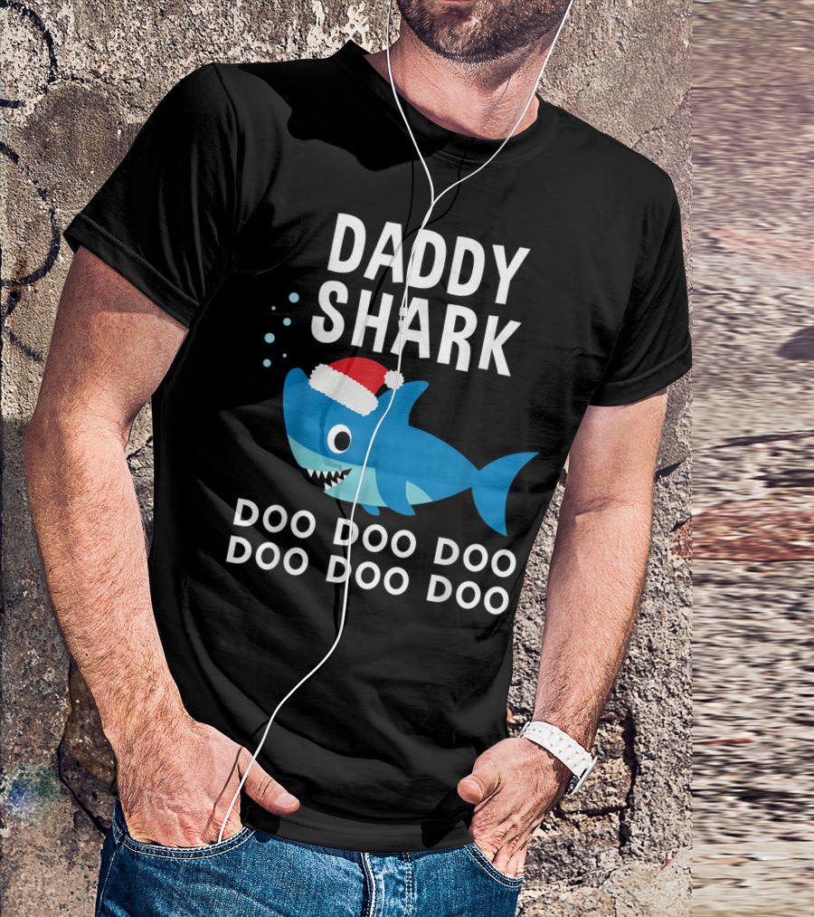 Daddy Shark Doo Doo Doo Doo Christmas T-Shirt