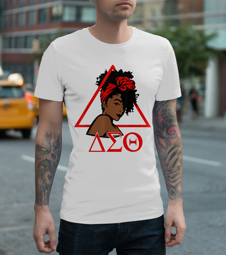 Delta Sigma Theta 1913 African American Woman in Red Triangle T-Shirt