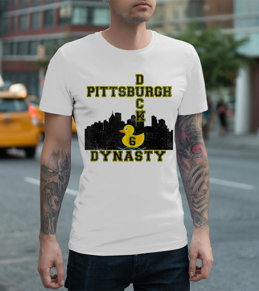 Pittsburgh Duck 6 Dynasty Football Skyline T-Shirt