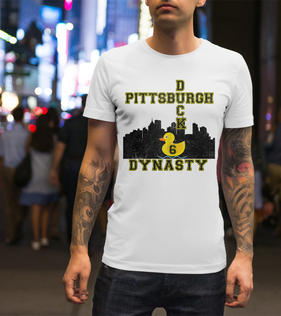 Pittsburgh Duck 6 Dynasty Football Skyline T-Shirt