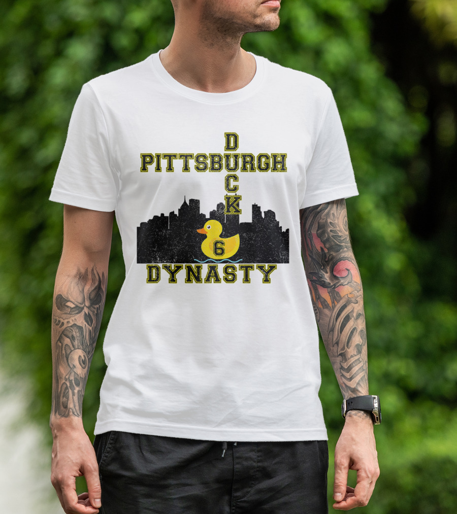 Pittsburgh Duck 6 Dynasty Football Skyline T-Shirt