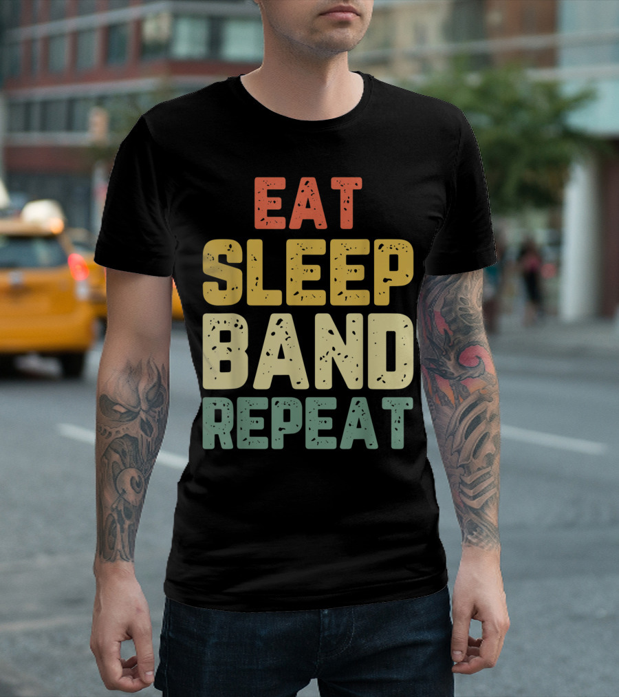 Eat Sleep Band Repeat Marching Funny Director T-Shirt