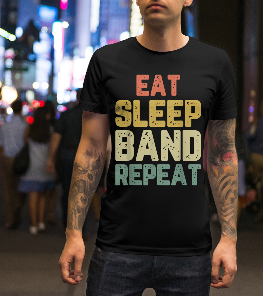 Eat Sleep Band Repeat Marching Funny Director T-Shirt