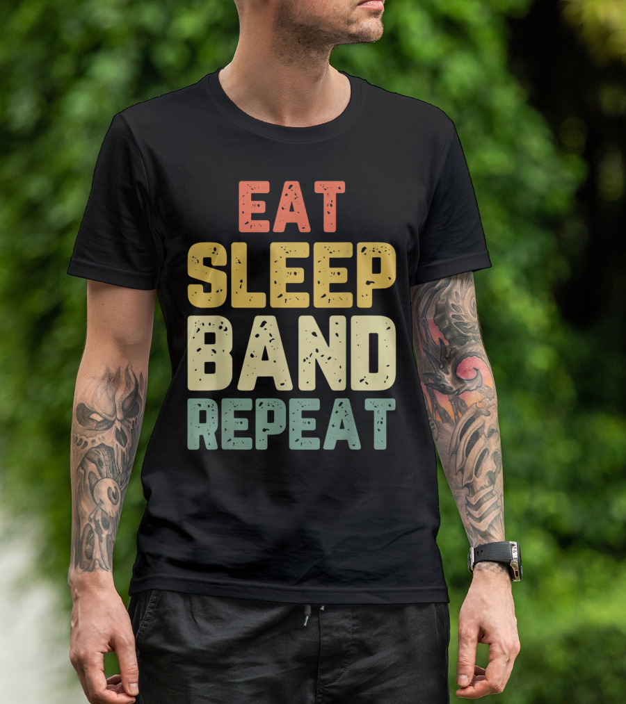 Eat Sleep Band Repeat Marching Funny Director T-Shirt