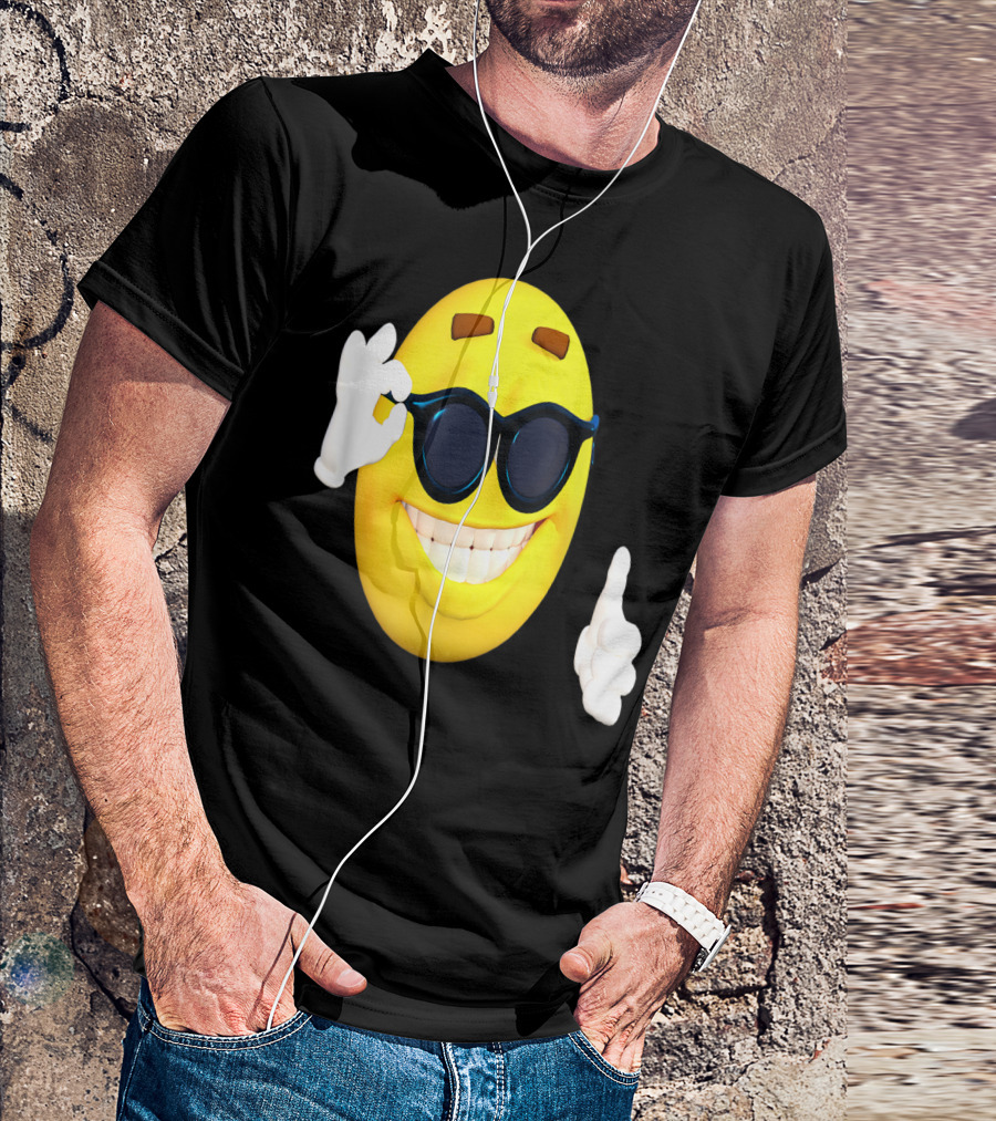 Emoji Thumbs Up Shades Happy Face Yellow Okay Sign T-Shirt