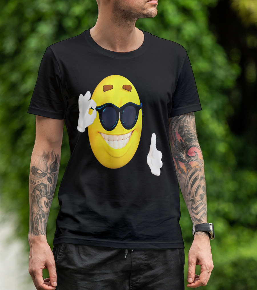 Emoji Thumbs Up Shades Happy Face Yellow Okay Sign T-Shirt