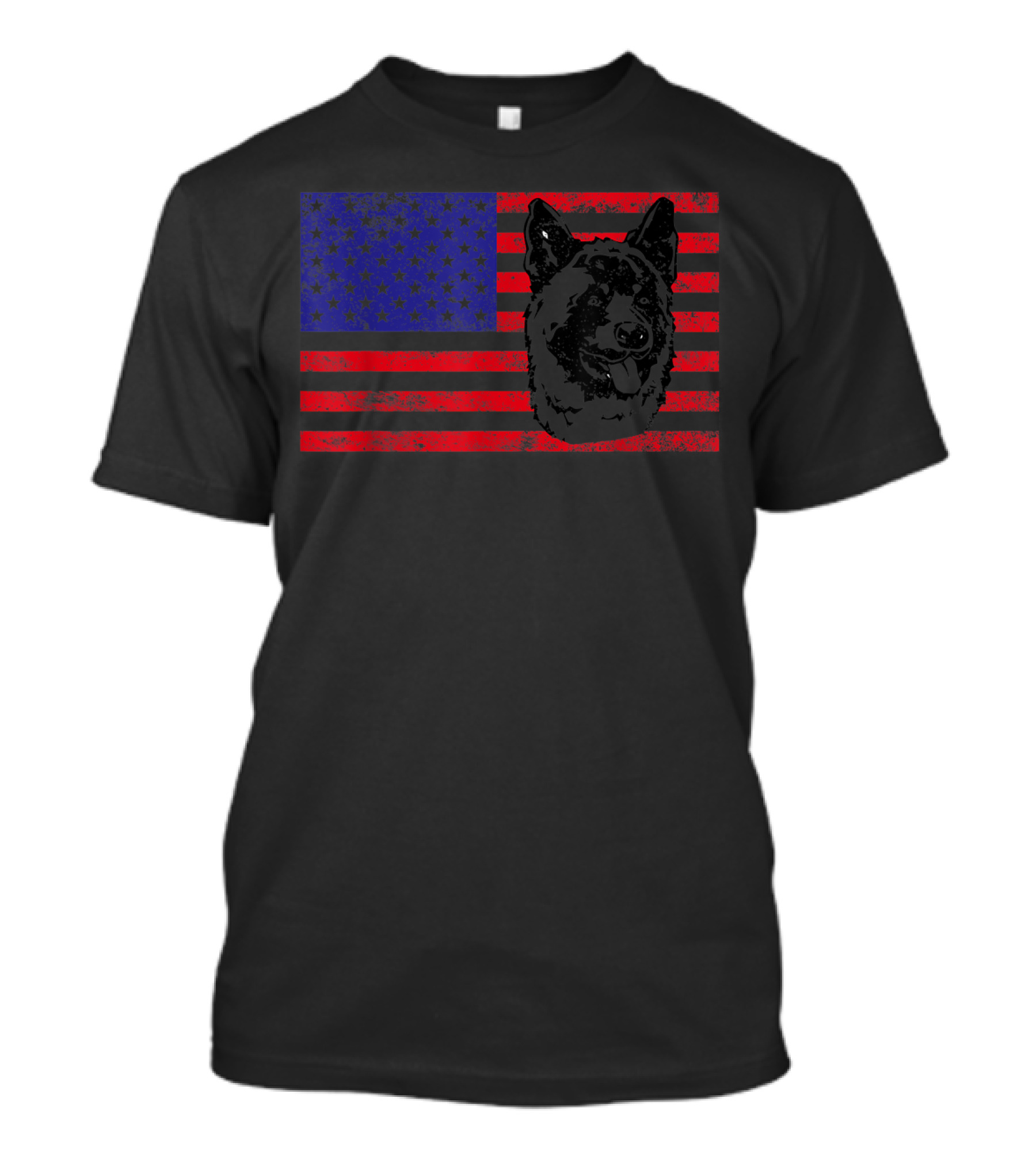 Funny Akita Dog Lover Owner American Flag Dog Head T-Shirt