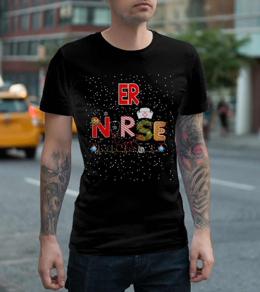 ER Nurse Christmas Festive T-Shirt